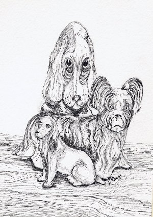 pottery dogs